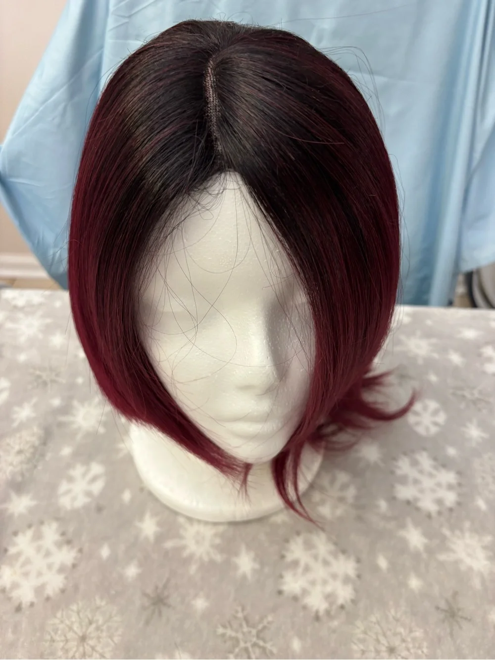 Short Layered Bob Wig in Burgundy Red - Women Hair